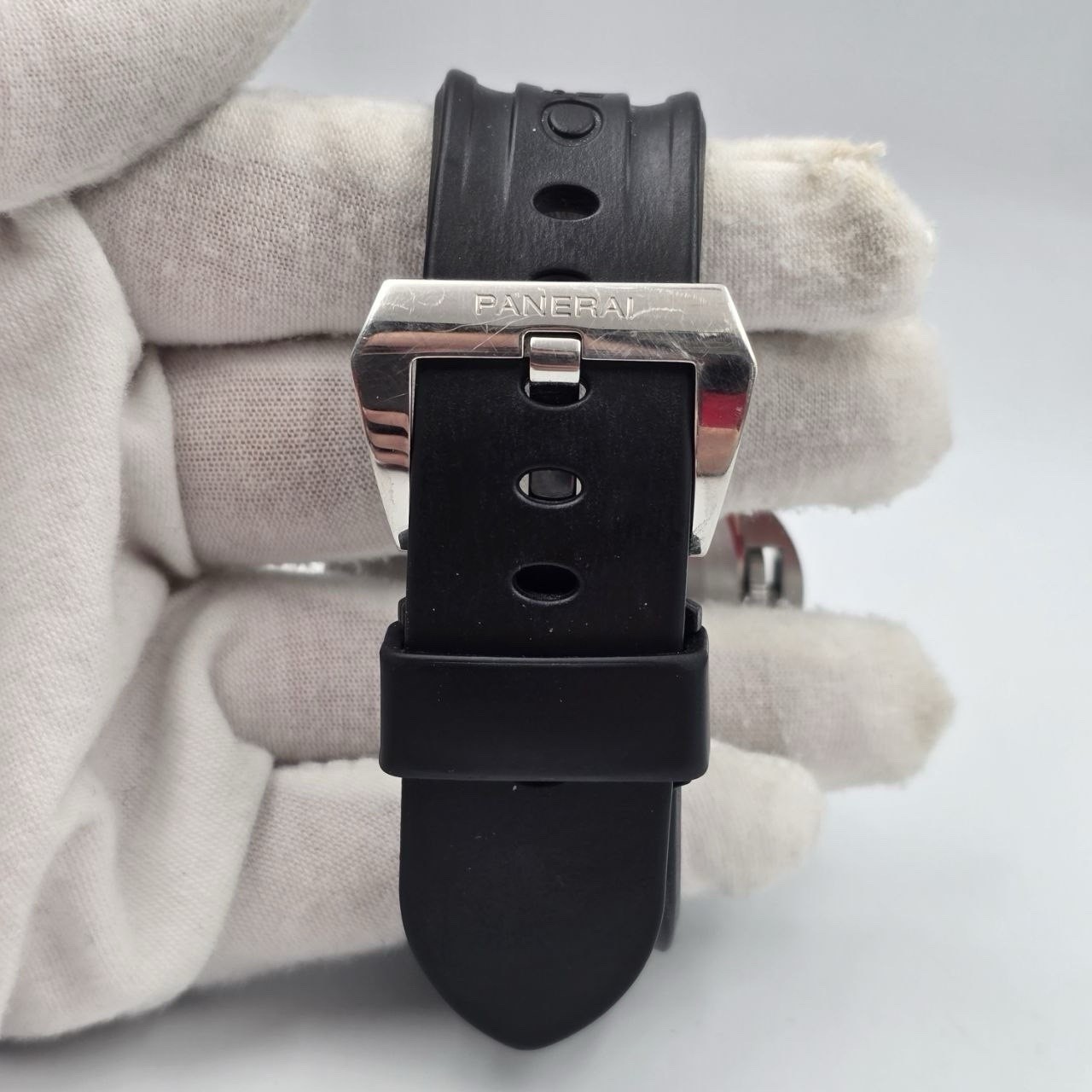 Panerai Luminor Base Logo Stainless Steel Black Rubber Strap 44mm Watch PAM01000