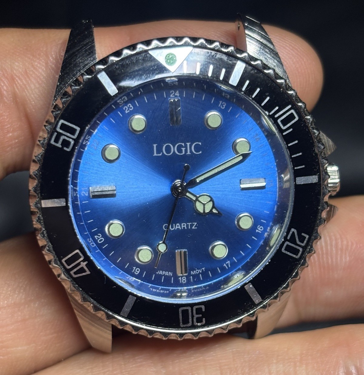 Logic Blue Dial Quartz Diver Watch No Strap Rotating Bezel
