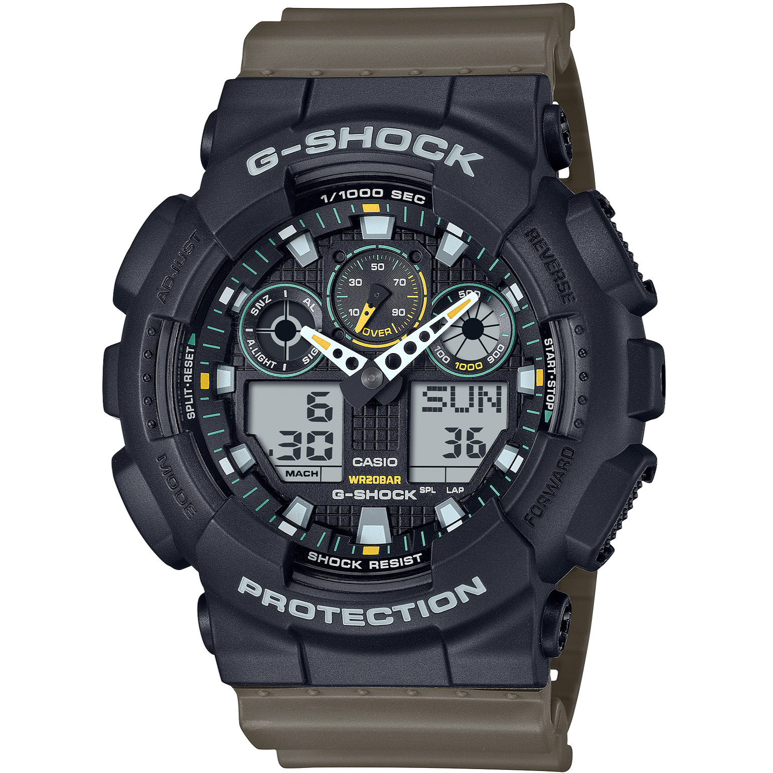 CASIO G-SHOCK GA-100TU-1A3JF Two Tone Utility Colors Analog Digital Watch 51.2mm