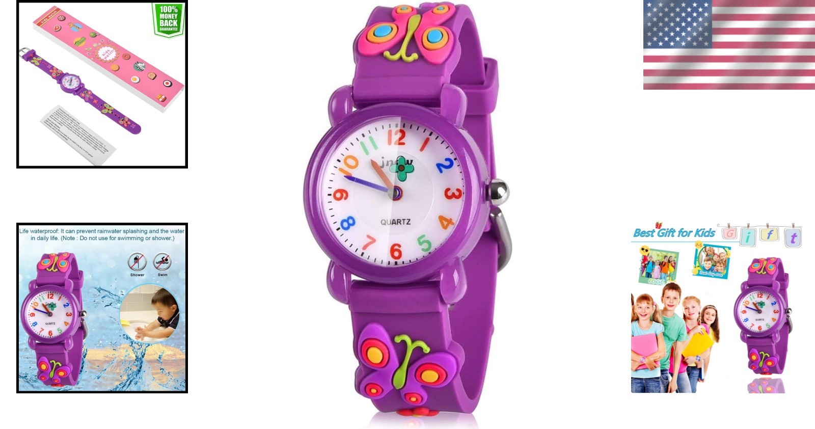 Fun and Durable 3D Cartoon Watch for Kids – Waterproof, Ages 3-8 Gift Box Inc…