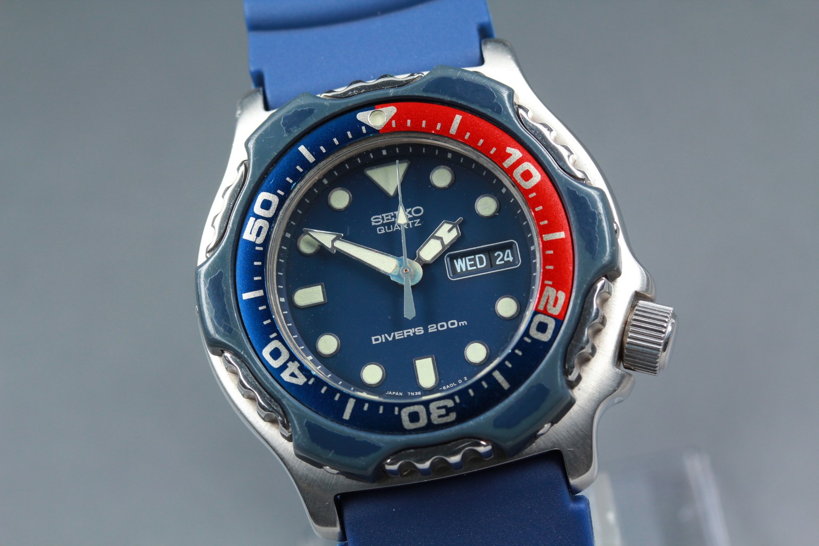 Vintage 1991 Seiko 7N36-6A0A ‘Starfish’ Day / Date Pepsi Diver Watch From Japan