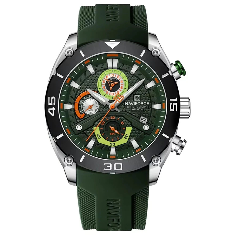 Naviforce Men Wrist Sport Watch Quartz Chronograph Luminous Water Resistant