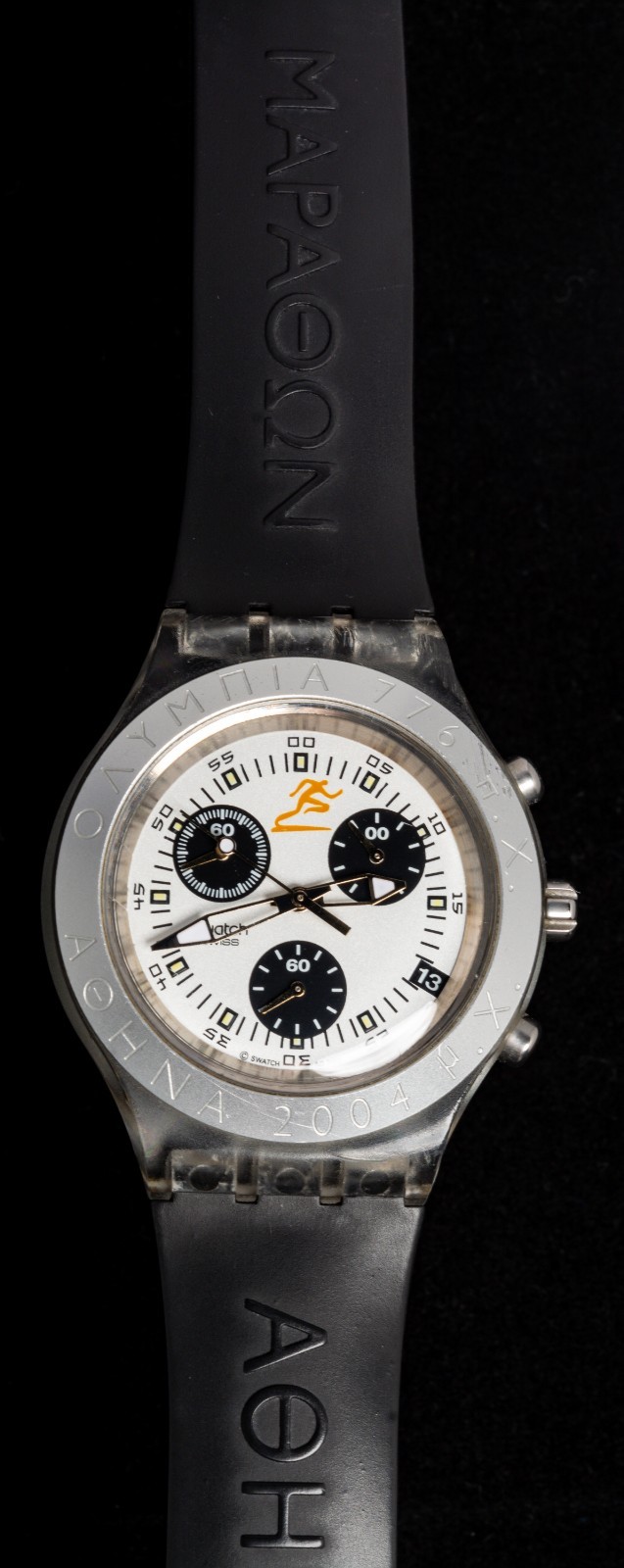Swatch Athens 2004 Olympic Chronograph Vintage Resin Quartz Men’s Watch–Working