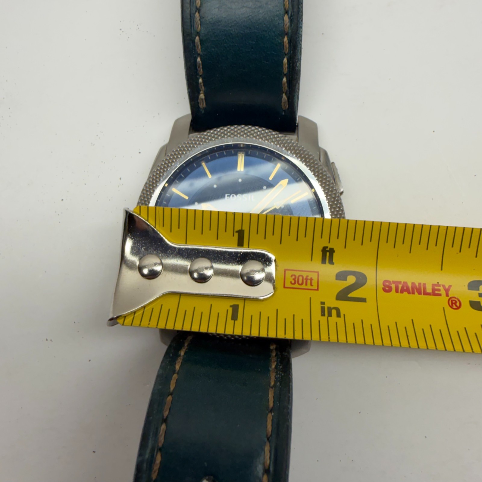 Fossil FS5262 Machine Chronograph Men’s Watch Blue Dial Dark Green Band – AS IS