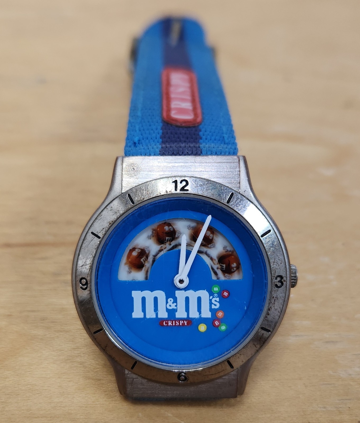 Vintage 1999 M&Ms Crispy Promotional Watch Animated Character Spinning Working