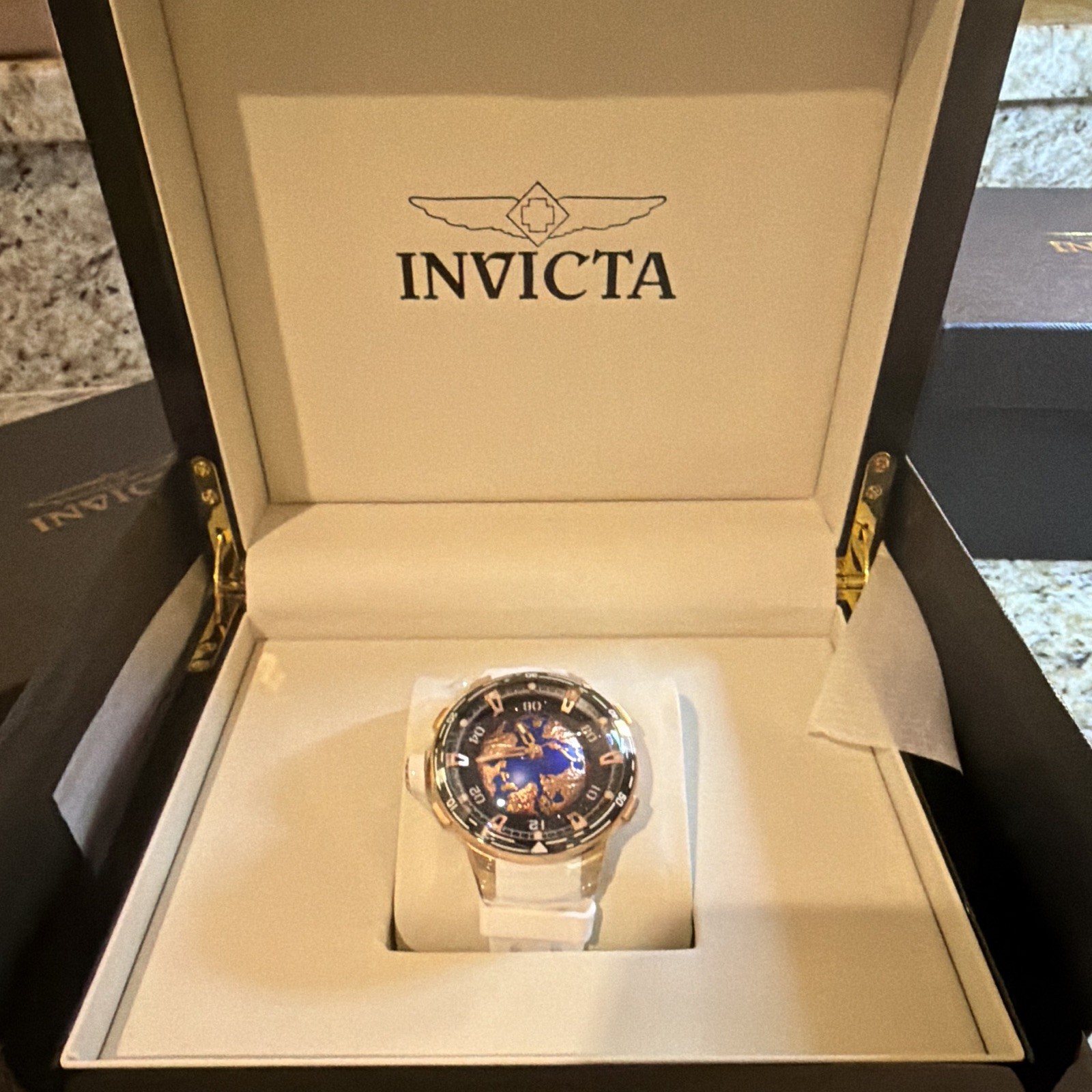 Invicta Celestial 70090 Astelis Automatic Map Dial Watch New With Tags & Papers