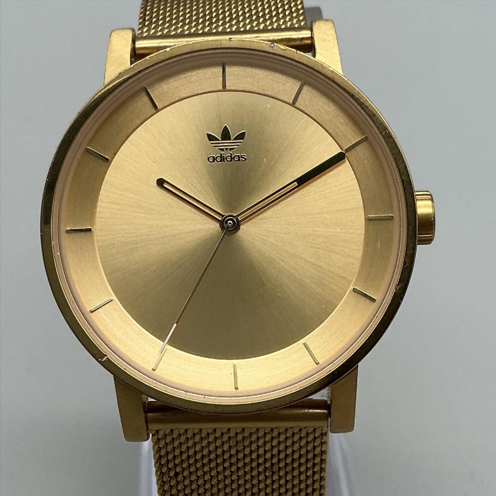 adidas Originals District M1 Watch Mens Watch 40mm Gold Tone Mesh New Battery