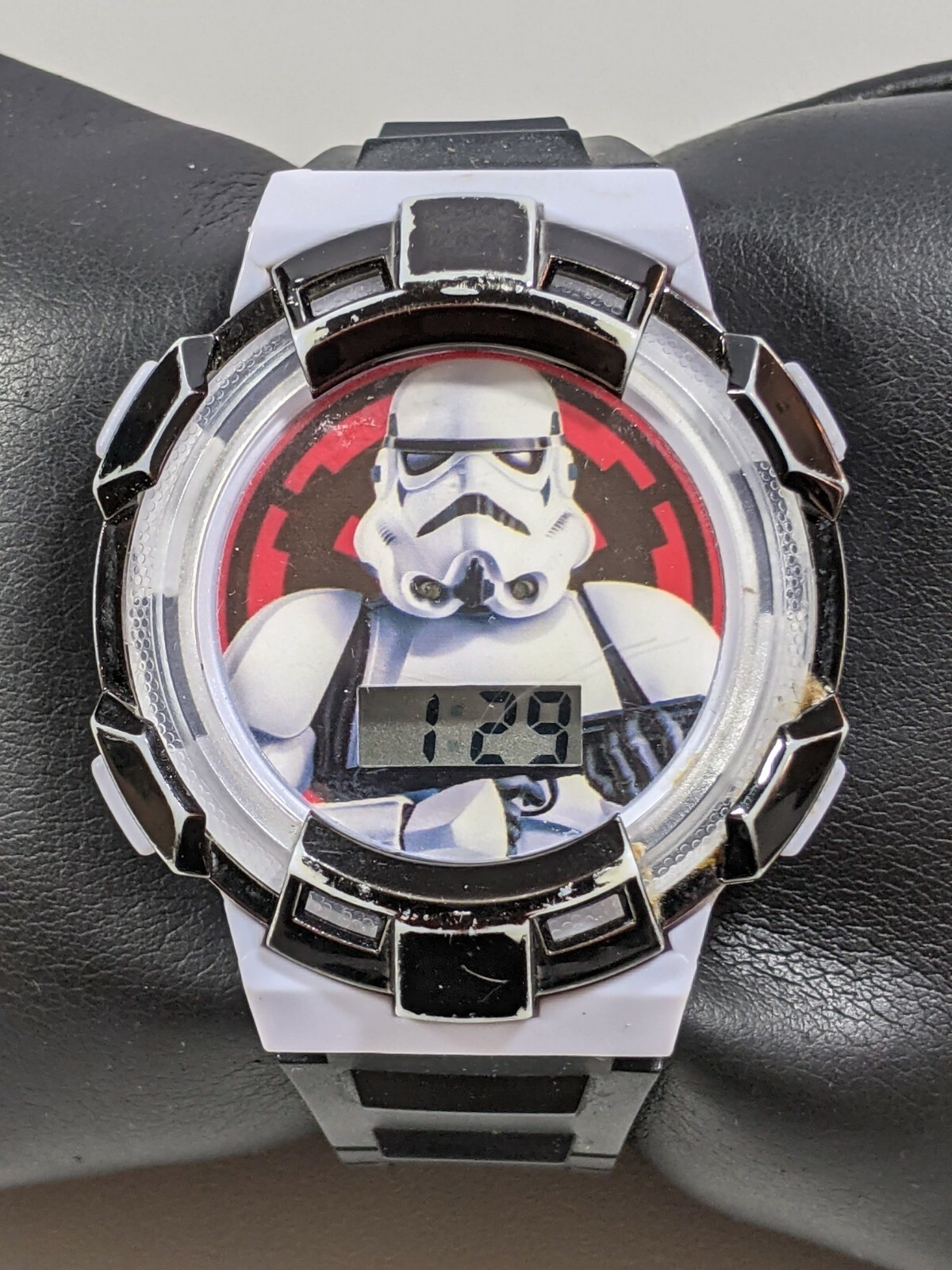 Starwars Digital Storm Trooper Light Up Blue Green Red Black Resin Band Watch