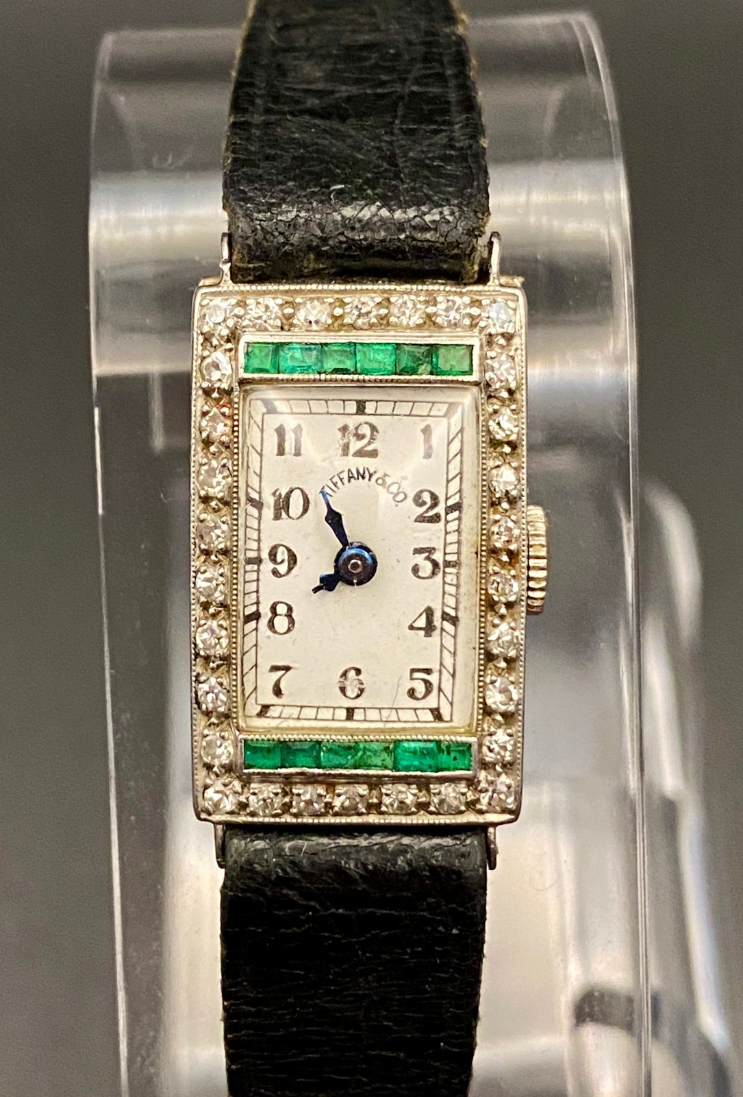 1920s art deco platinum and diamond watch antique