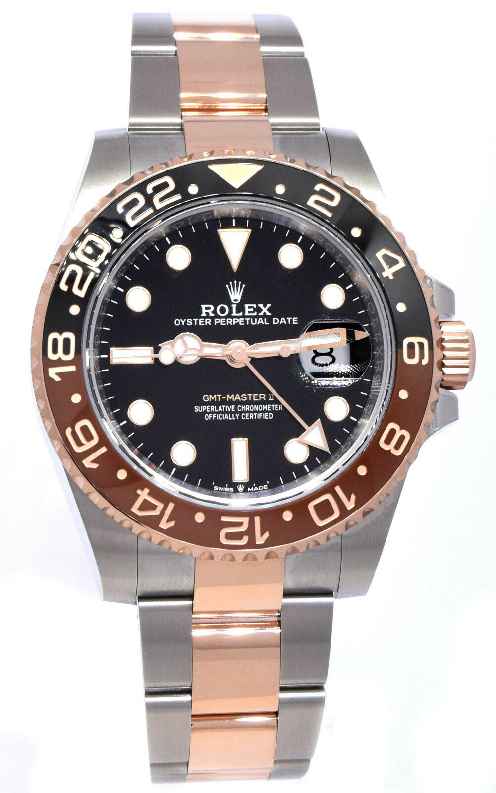 Rolex GMT-Master II Root Beer Ceramic 18k Rose Gold/Steel B/P ’20 126711CHNR