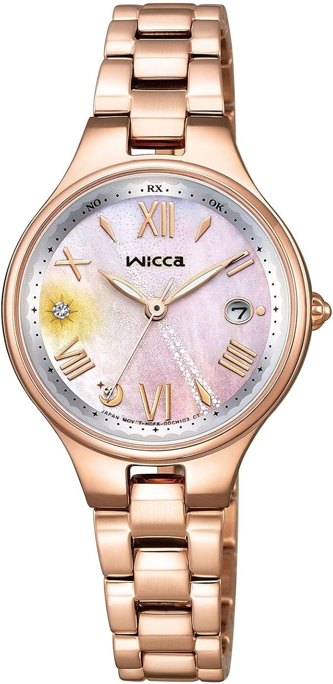 CITIZEN Wicca KS1-864-93 Solar Radio Pink Gold Women’s Watch Limited 600 NEW
