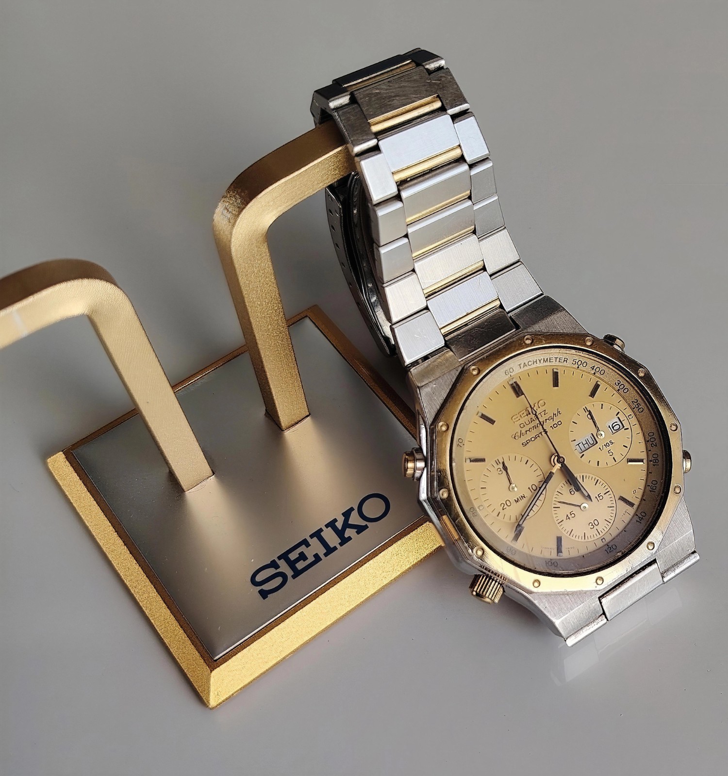 Seiko Chronograph Ref 7a38 702 A Royal Oak Quartz Vintage