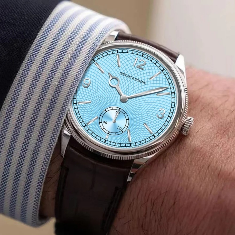 Men’s Automatic Mechanical Watch Sapphire Glass Genuine Leather Strap Waterproof