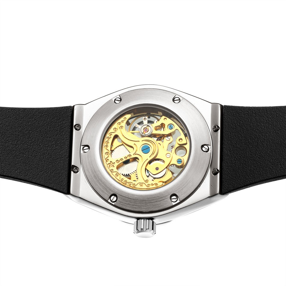 Automatic Mechanical Hollow Rose Gold Tape Men’s Watch