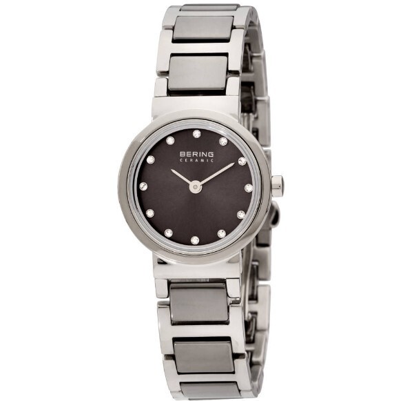Bering Two Tone Ceramic Grey Dial Womens Watch 10725-783