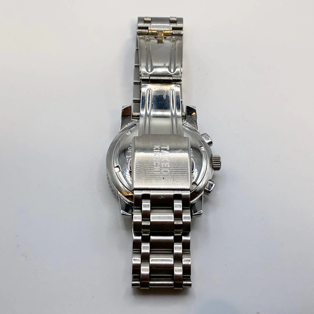 Takeo Kikuchi Chronograph Date Silver Quartz Watch