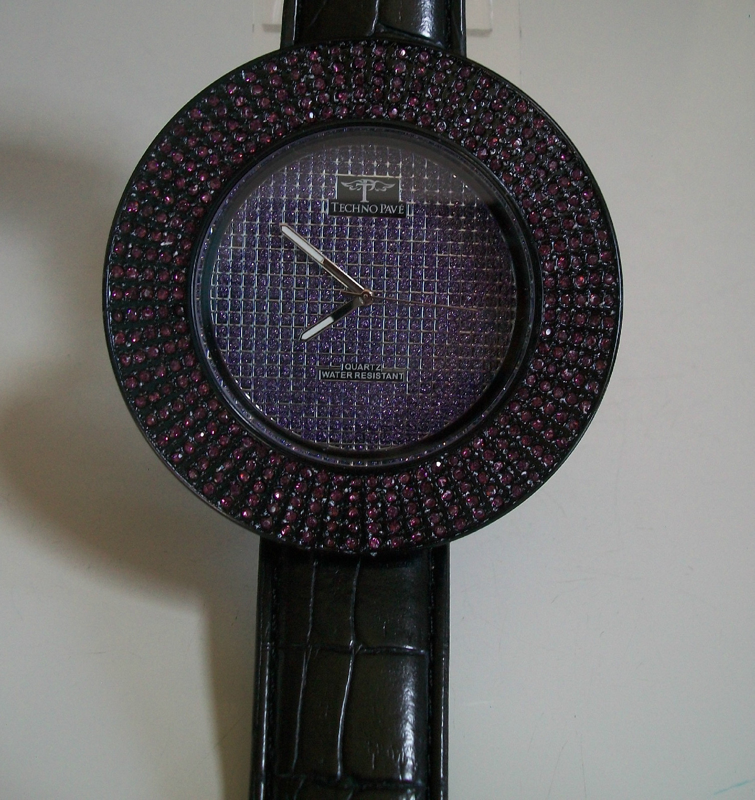 Men’s 5 Row Plain & Map dial TECHNO PAVE Bling Fashion Dressy Watch