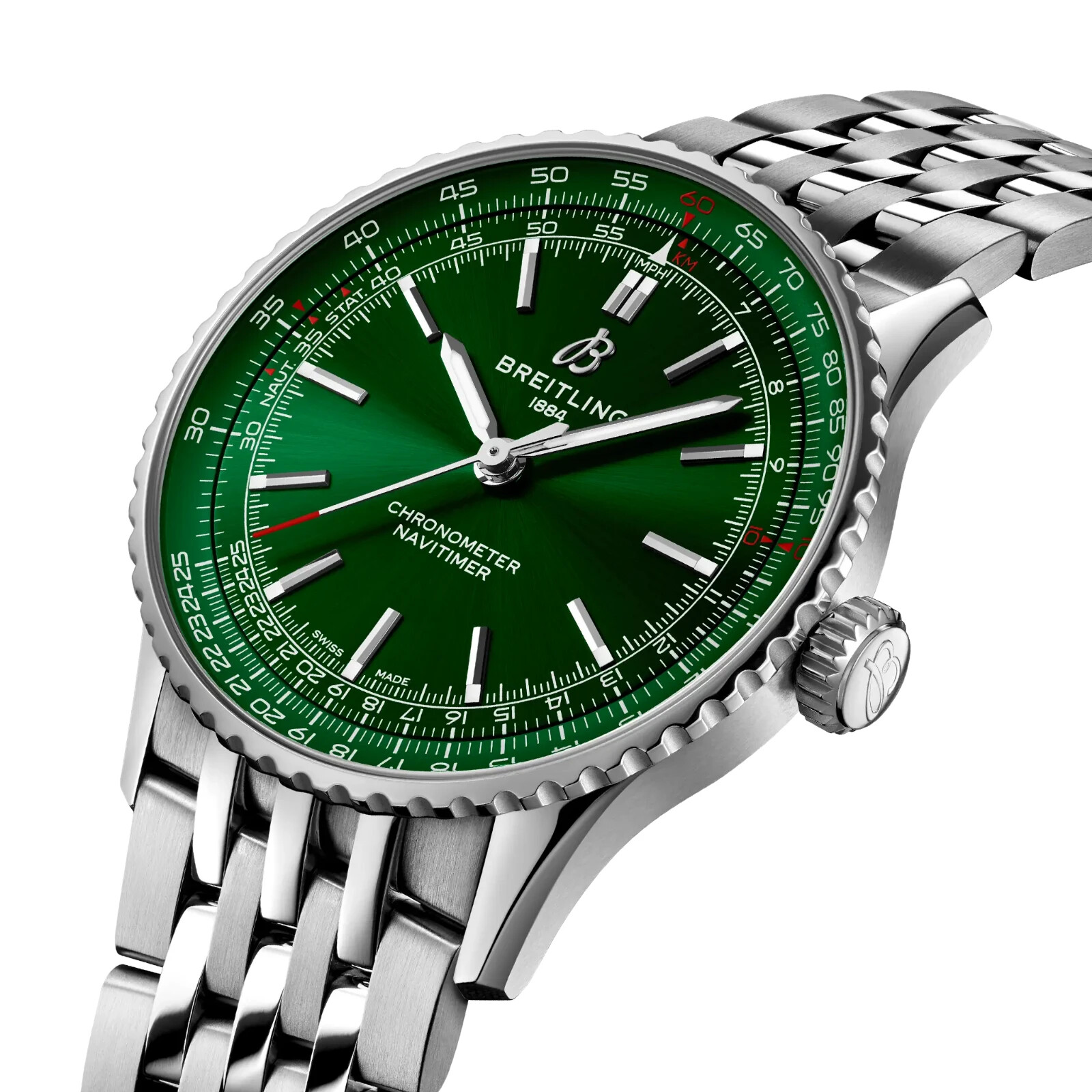Breitling Navitimer Automatic 41 Green Dial Stainless Steel Watch A17329371L1A1