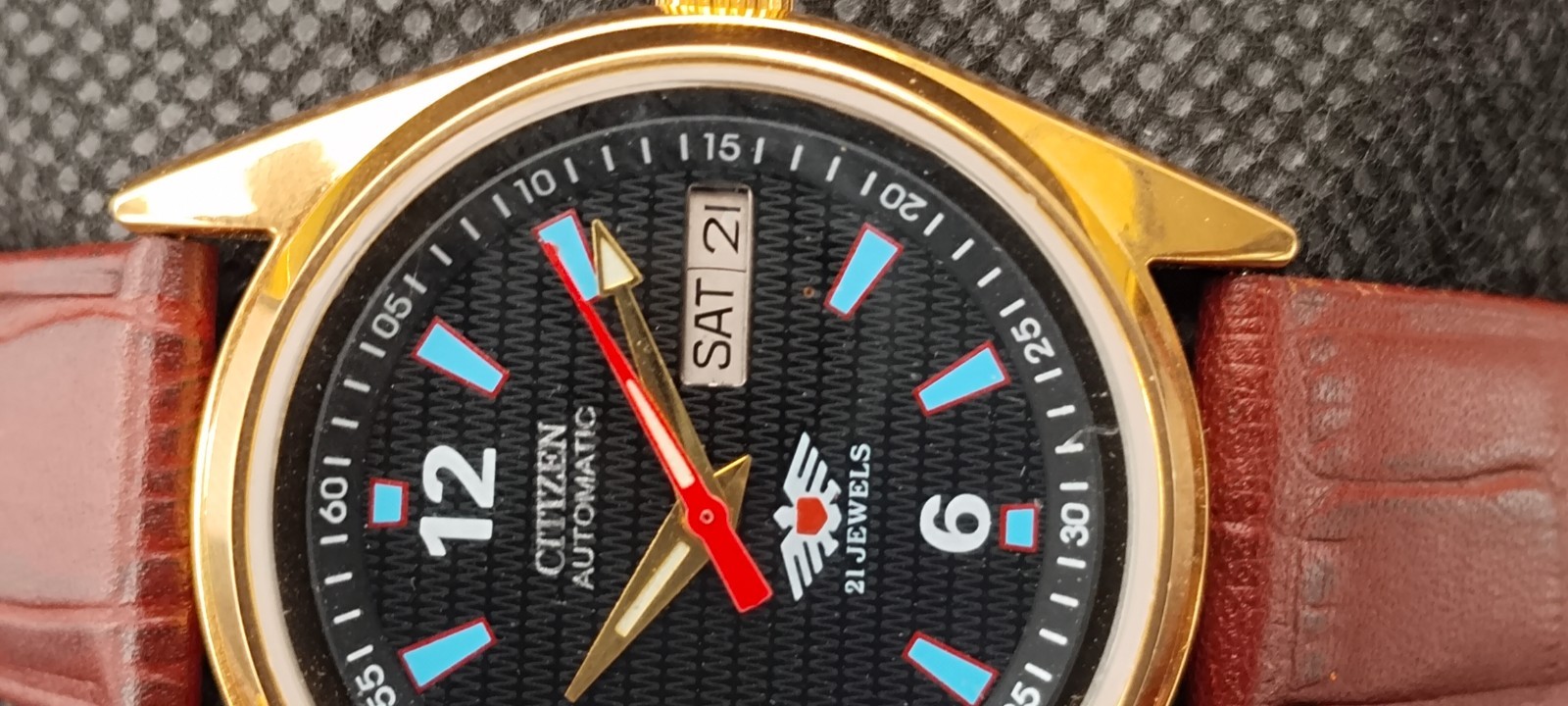 Vintag Automatic Citizen Japan Made Black Dial Day/ Date Men’s Wrist Watch