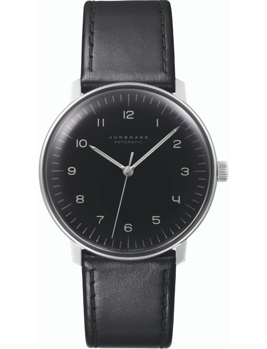 Junghans Max Bill Automatic 38mm Black Dial Leather Band Watch 27/3400.02