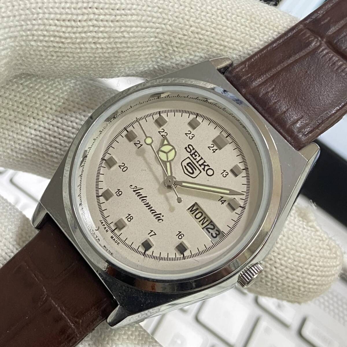 SEIKO 5 Vintage Automatic Men’s Watch Silver Dial Day Date 36mm Serviced