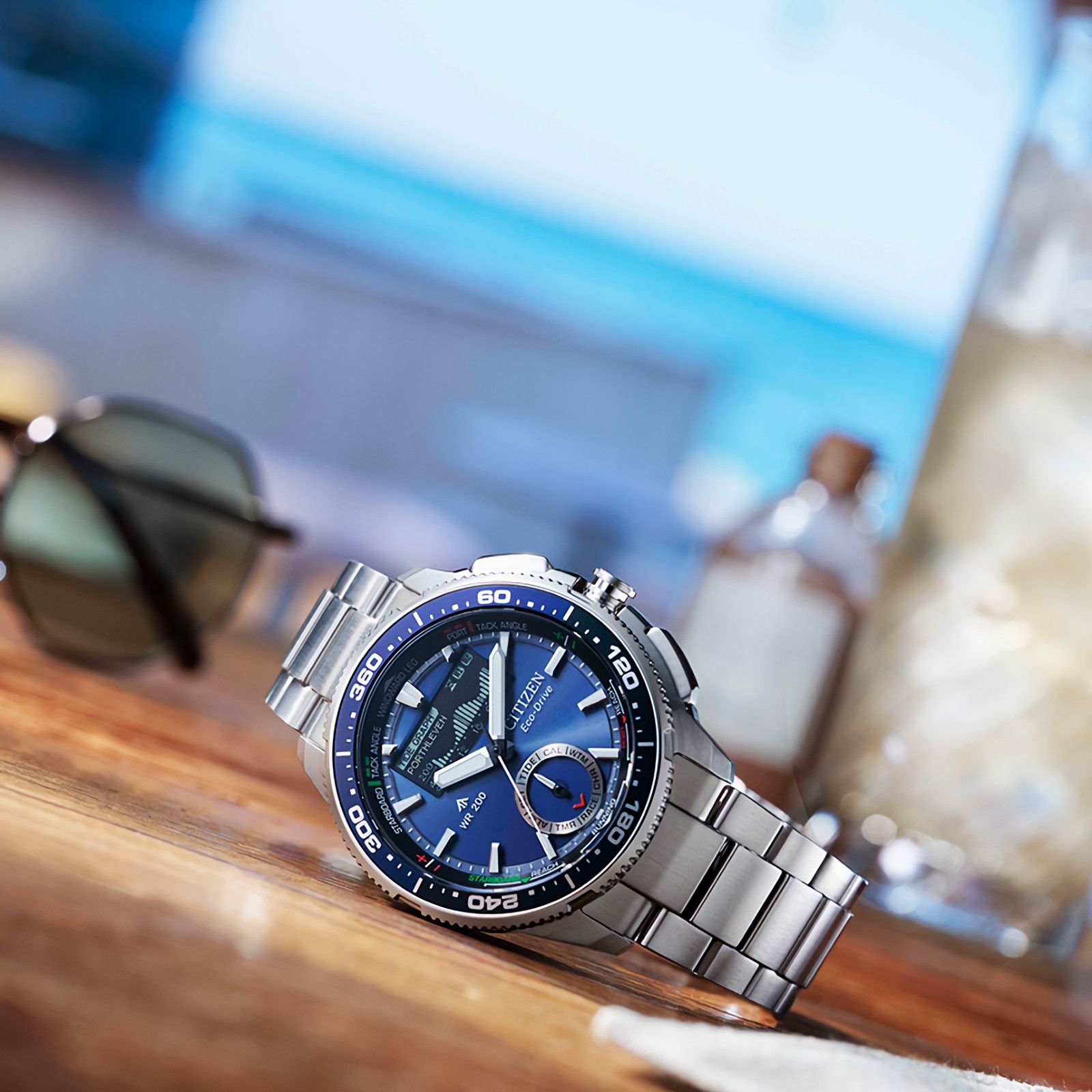 CITIZEN Promaster Marine Wave Tracker JV3006-50L Blue Dial Chronograph Watch