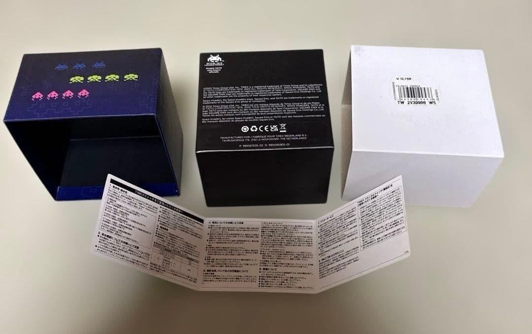 Timex T80 TW2V39900 Space Invaders Digital Watch Black Japanese Import NEW