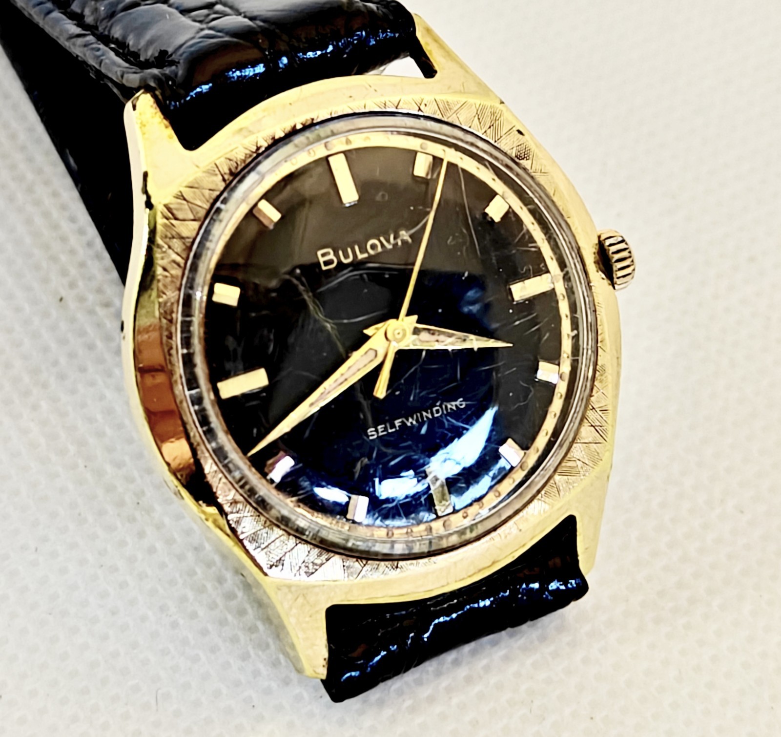 Rare Vintage 1967 Bulova Clipper V Mens Gold Filled Automatic Watch