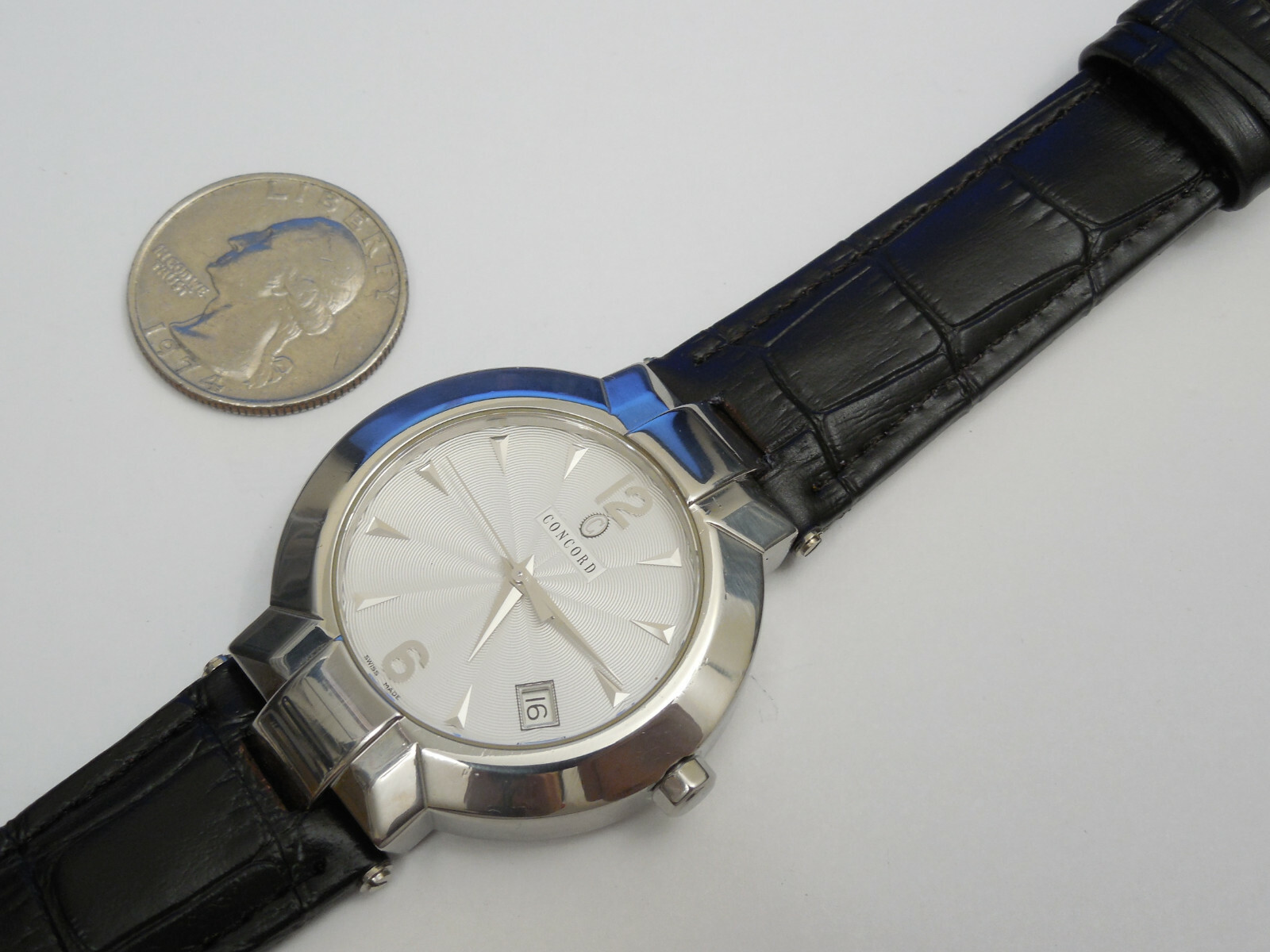 CONCORD SOLID STAINLESS STEEL LA SCALA 38MM MEN’S WATCH WITH DEPLOYMENT CLASP