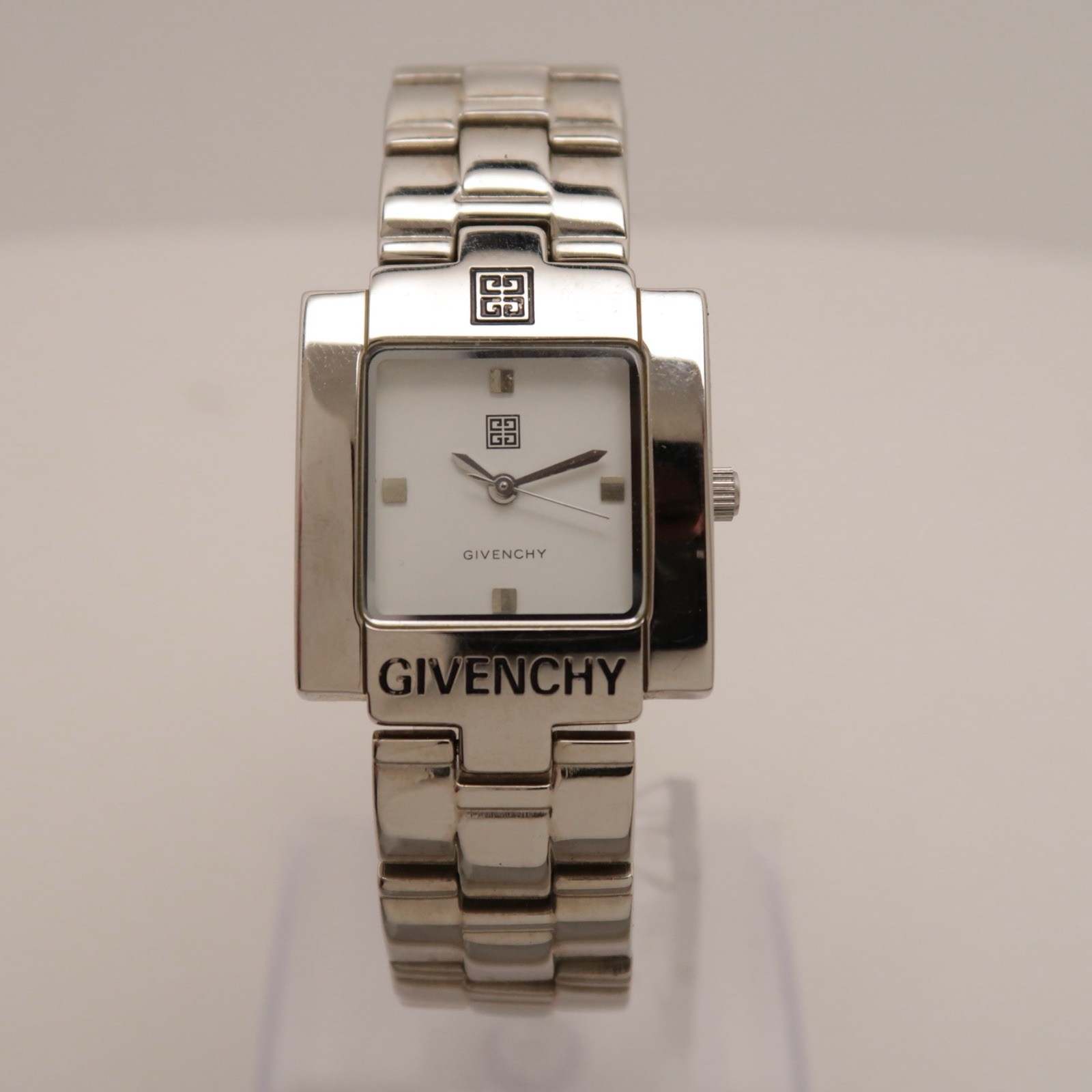 GIVENCHY Square 4G Logo Analog Quartz Women Vintage Watch W419 *WORKING