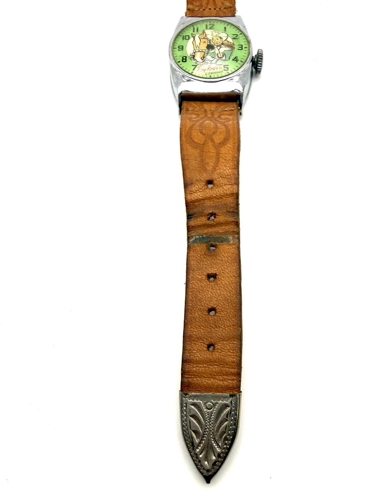 Vintage Roy Rogers Trigger Character manual wind Watch Western Cowboy **READ**