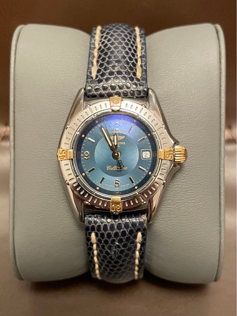 Breitling Callistino B52045 Quartz Watch 31mm Strap 18cm7.08in Blue Dial Working