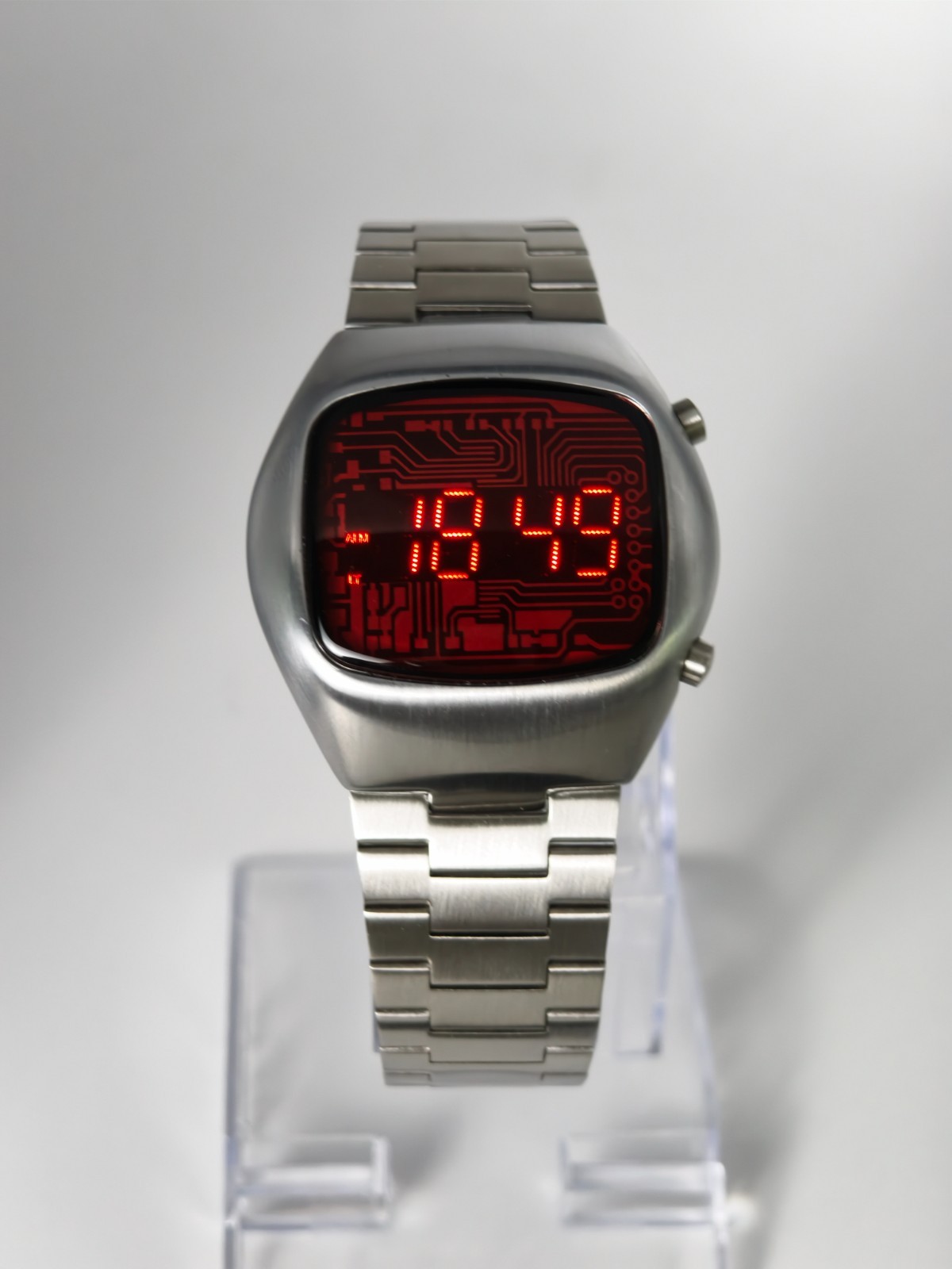 BENLYWATCH 1970s Old Vintage Red LED Digital Watch for Men Dot Matrix Display