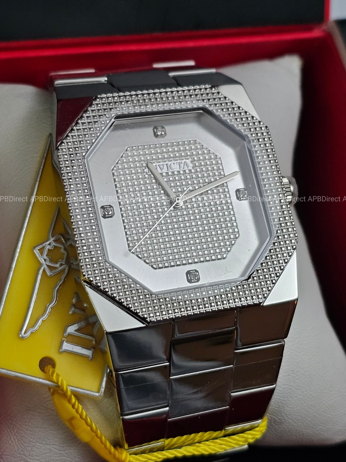 Invicta – CUADRO – Silver Plated SS High Polished Case & Bracelet – mens Watch