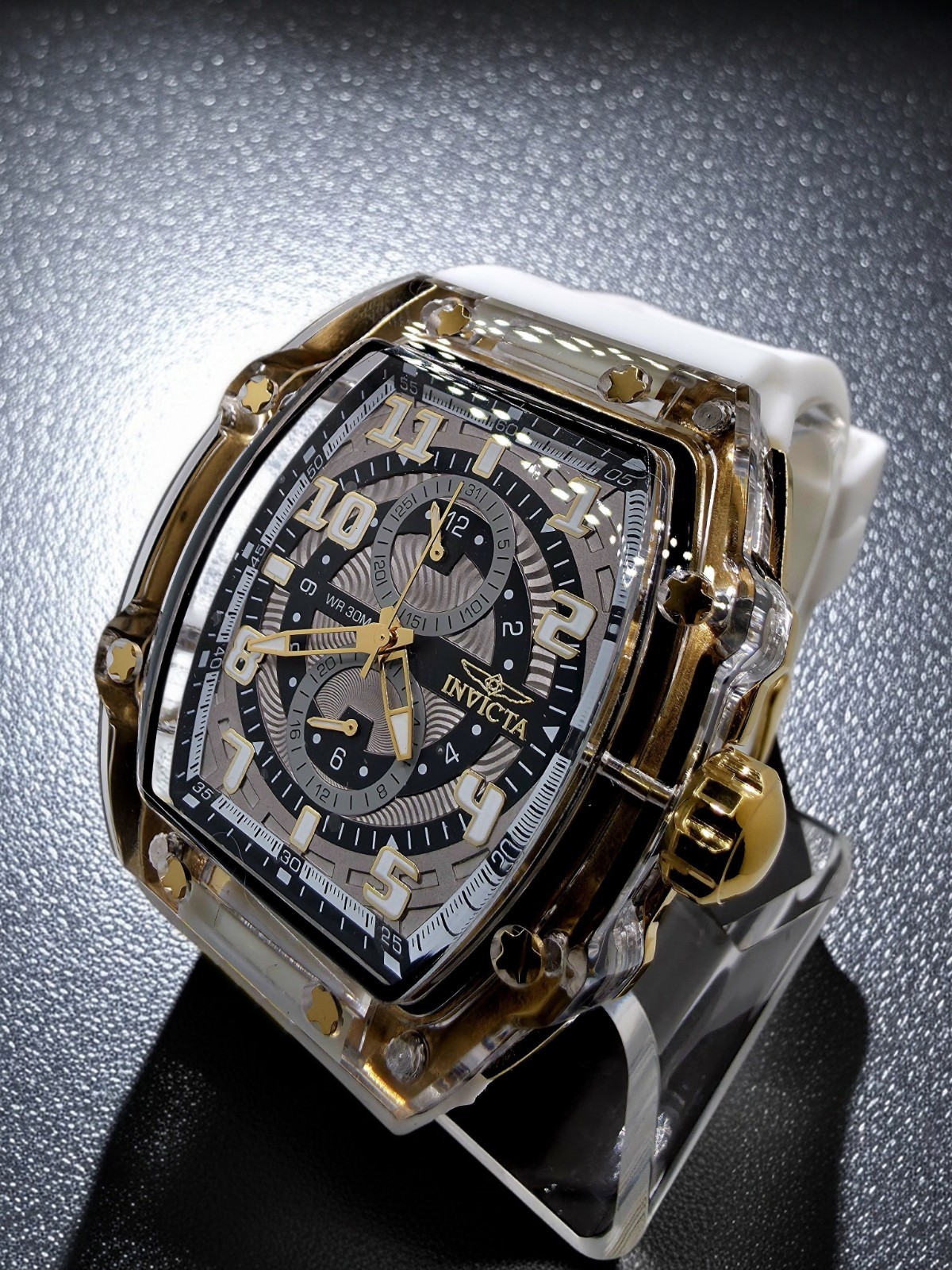🔥🔥🔥Invicta Racing Cyclone men 48.5mm White gold🔥🔥🔥