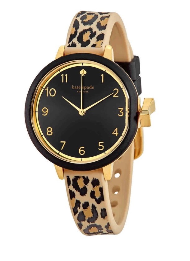 Kate Spade F1801 Womens KSW1485 Leopard Park Row Quartz Watch