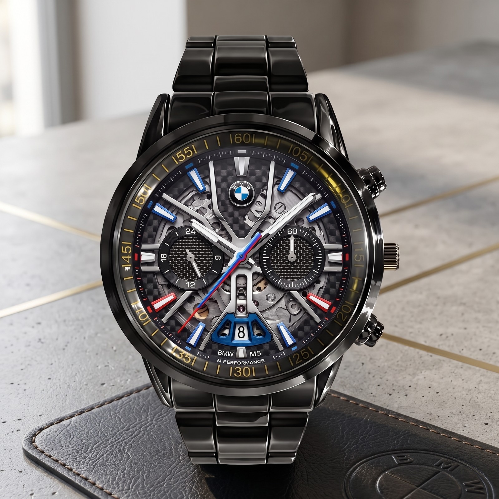 Personalized Performance BMW M5 Sedan Stainless Steel Watch Automotive Gift