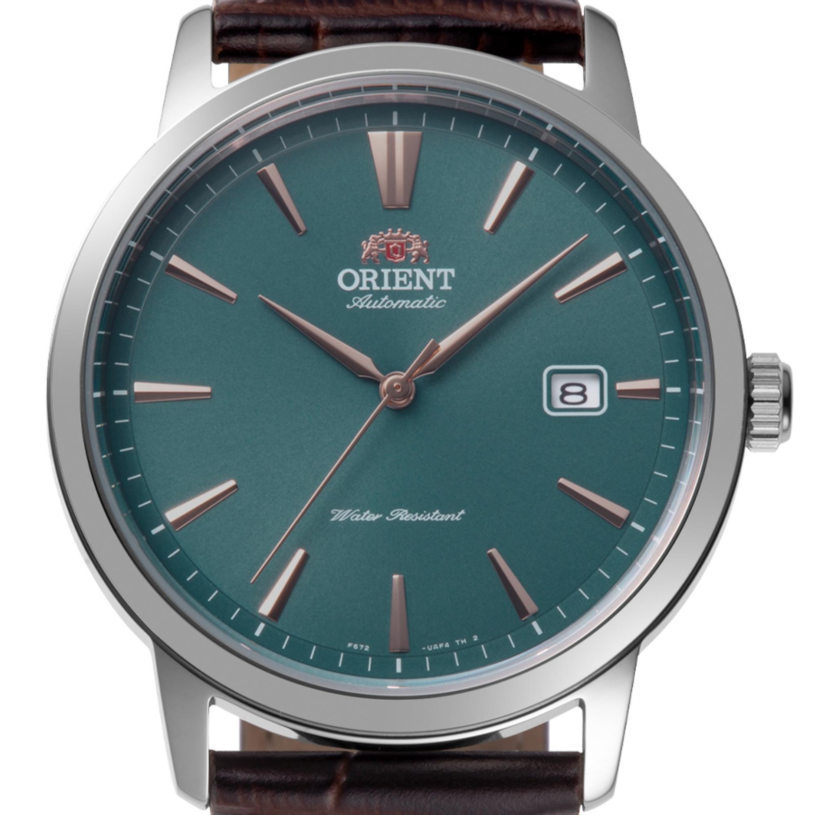 Orient Bambino Classic Automatic Green Dial Leather Strap Mens RA-AC0F13E30B