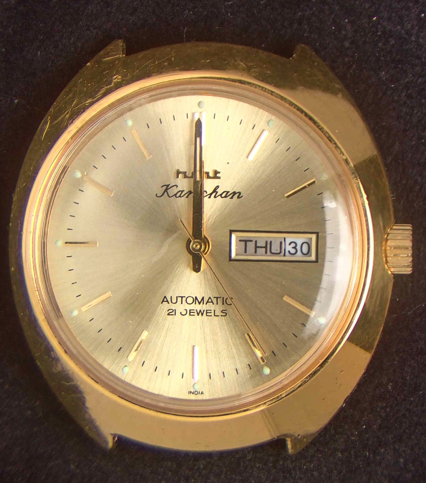 Hmt Kanchan India Men’s Gold-Tone Automatic Vintage Watch — Spares/Repairs