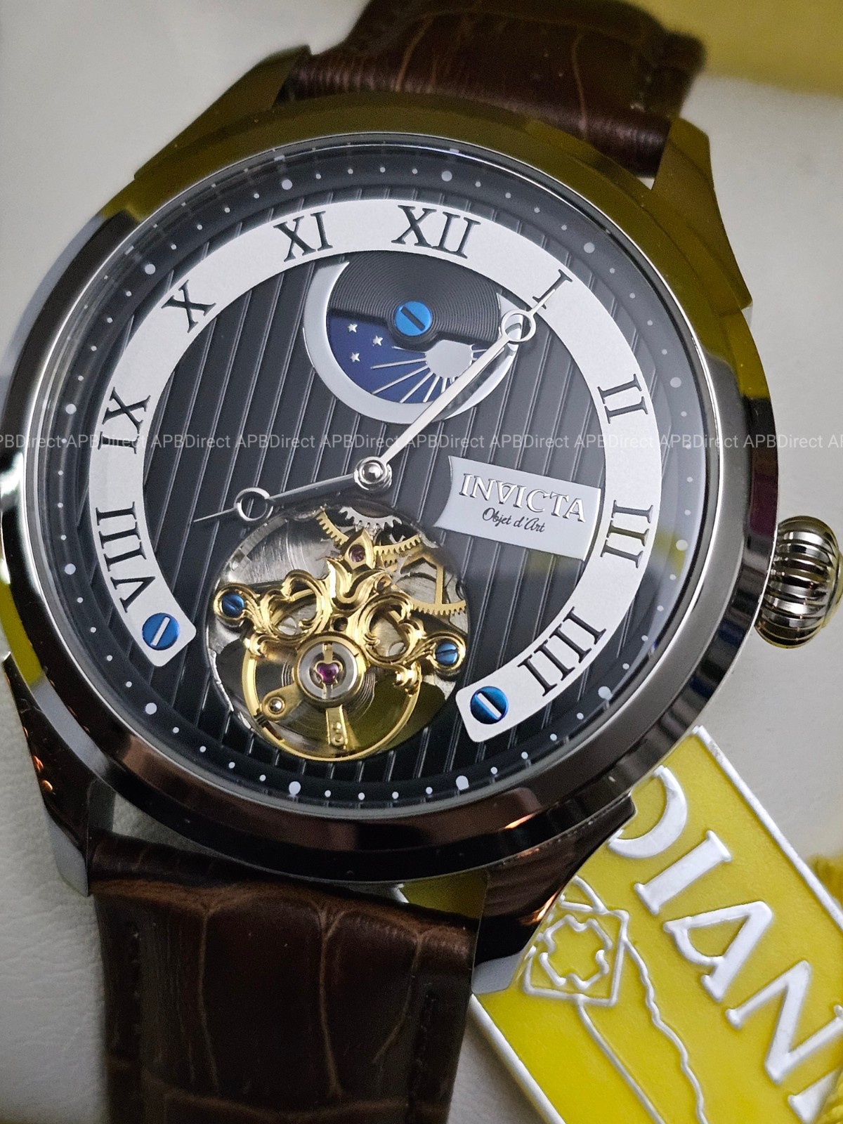 Invicta – Objet D Art – Open Heart – Automatic – Day / Night Leather mens Watch