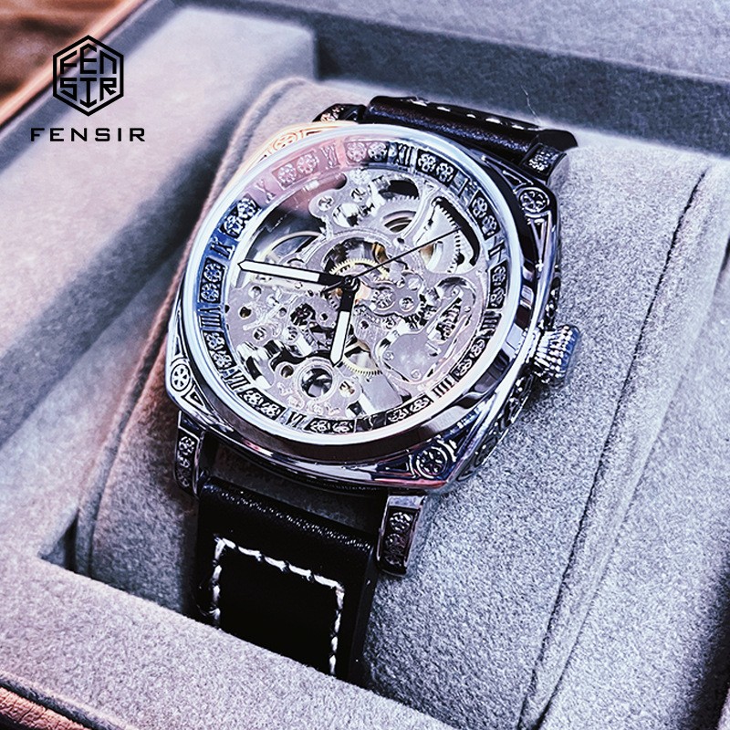 Fully automatic mechanical men’s watch waterproof genuine leather