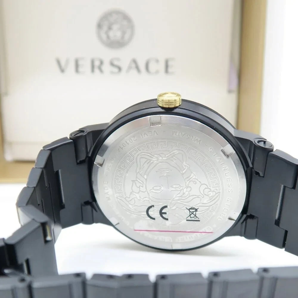 Versace VEVI00620 Greca Logo Matte Black 41mm., Quartz, New Watch Unisex