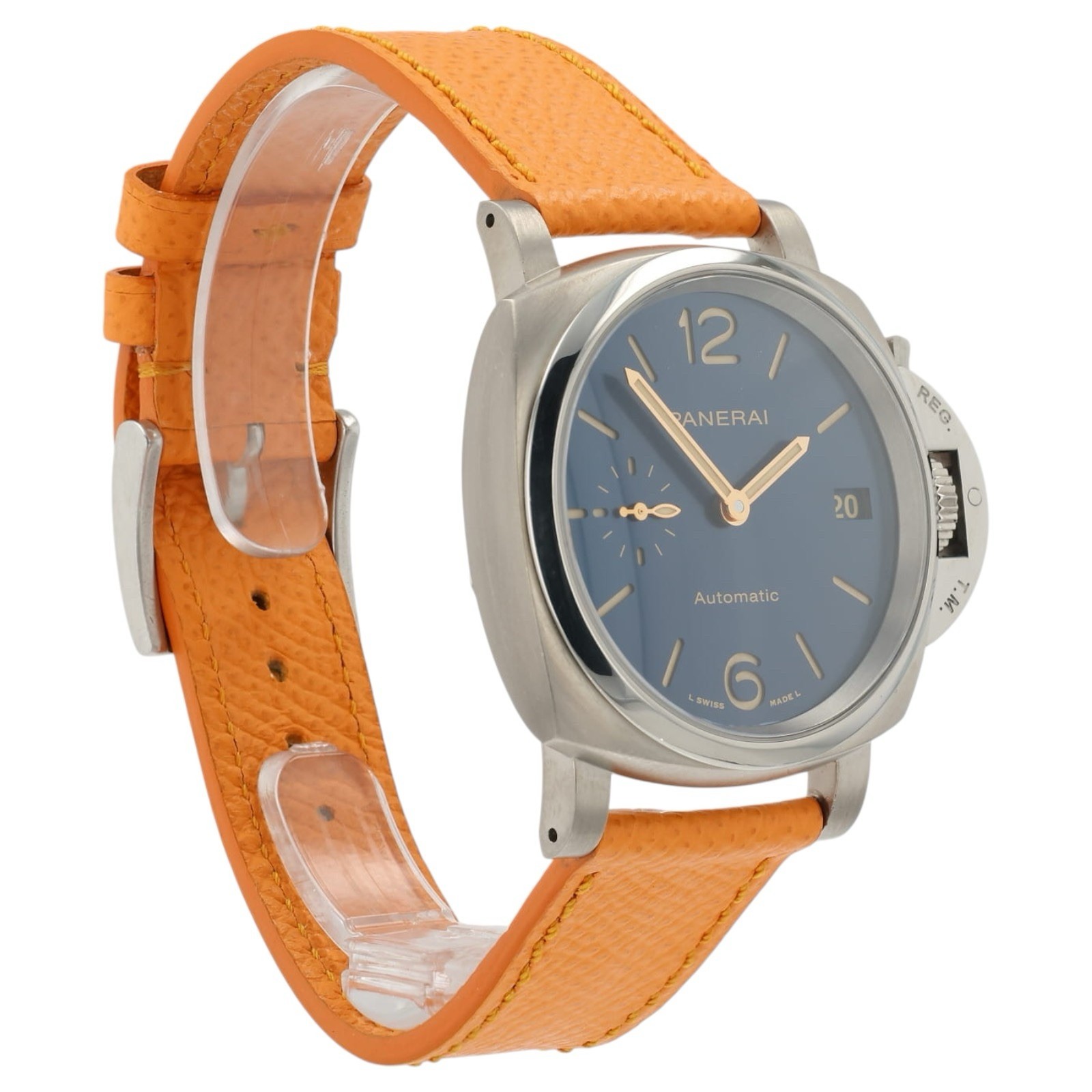 Panerai Luminor Blue Dial Titanium 38mm Automatic Movement Mens Watch PAM00926