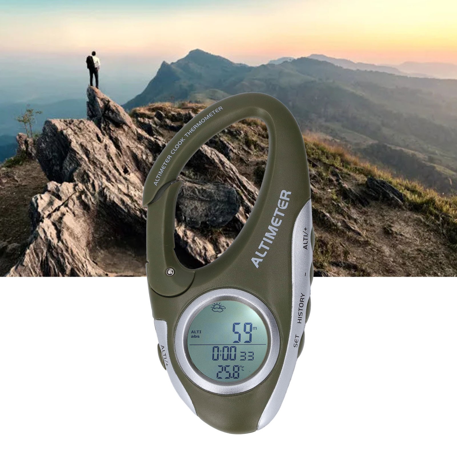 DIGITAL Altimeter Barometer ABS Housing Backlight Altitude Barometer Sports