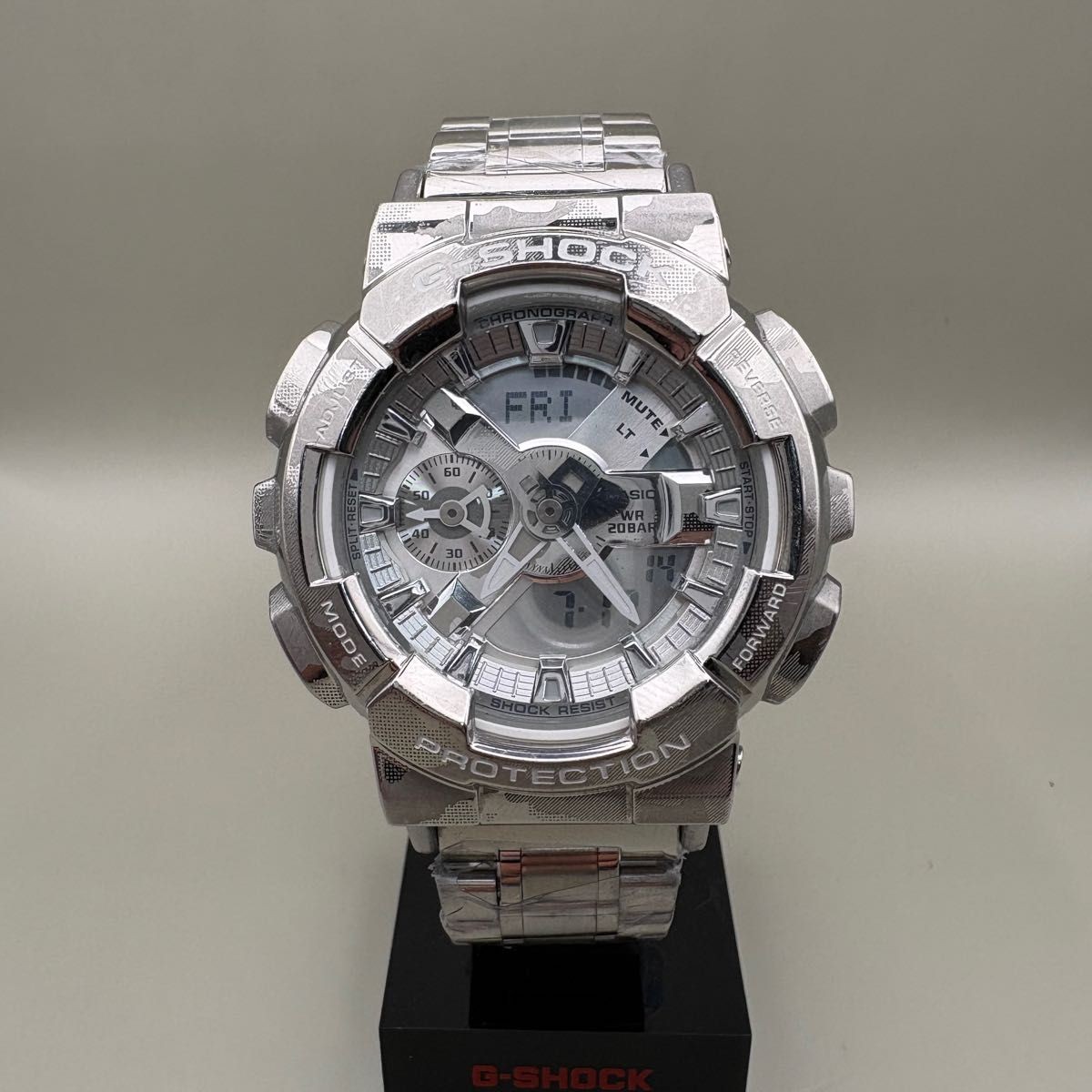 CASIO Excellent Condition New Battery G SHOCK GA 110SCM Camouflage Silver Ana D