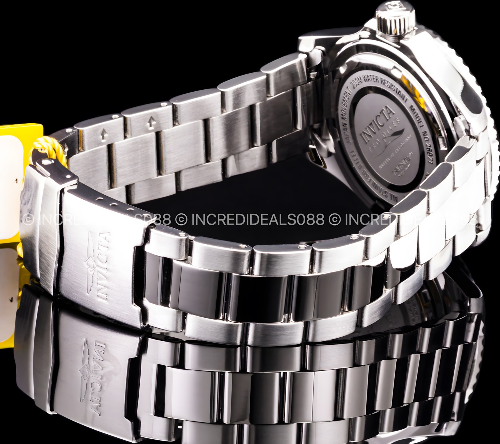 Invicta PRO DIVER Black Dial Silver SS Bracelet Fashion Mens Watch 40mm