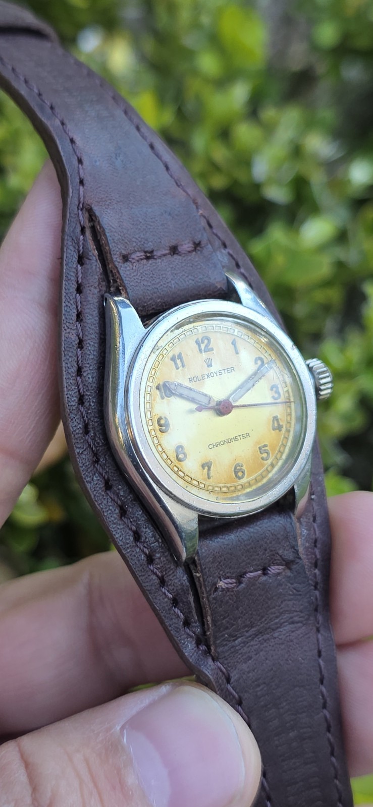 Vintage ROLEX Oyster Chronometer Ref 2595 Military 29mm Patina Dial Manual Watch