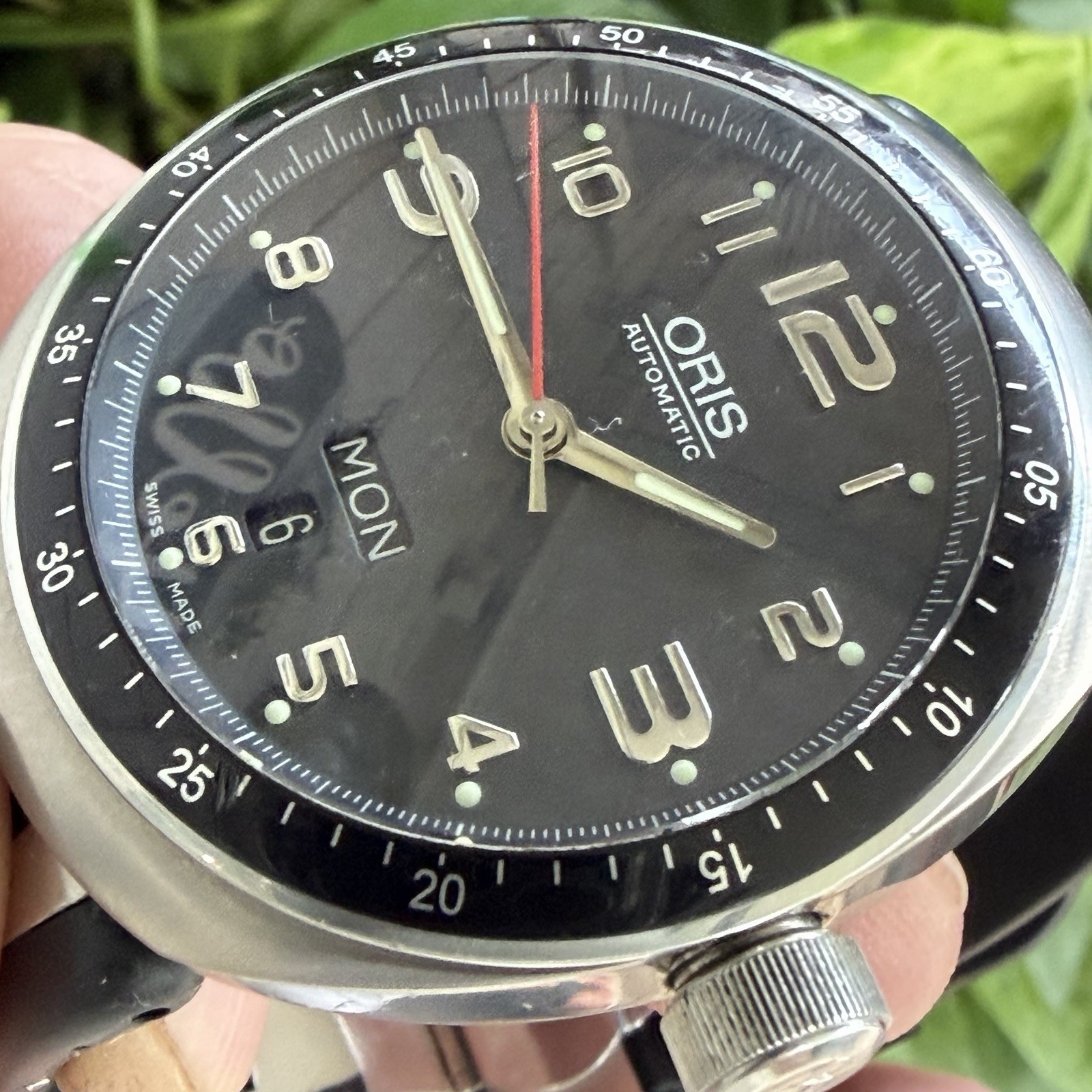 ORIS TT3 7588 Titanium Day/Date Automatic Men’s 41mm Watch RUNS! Keeps Time!