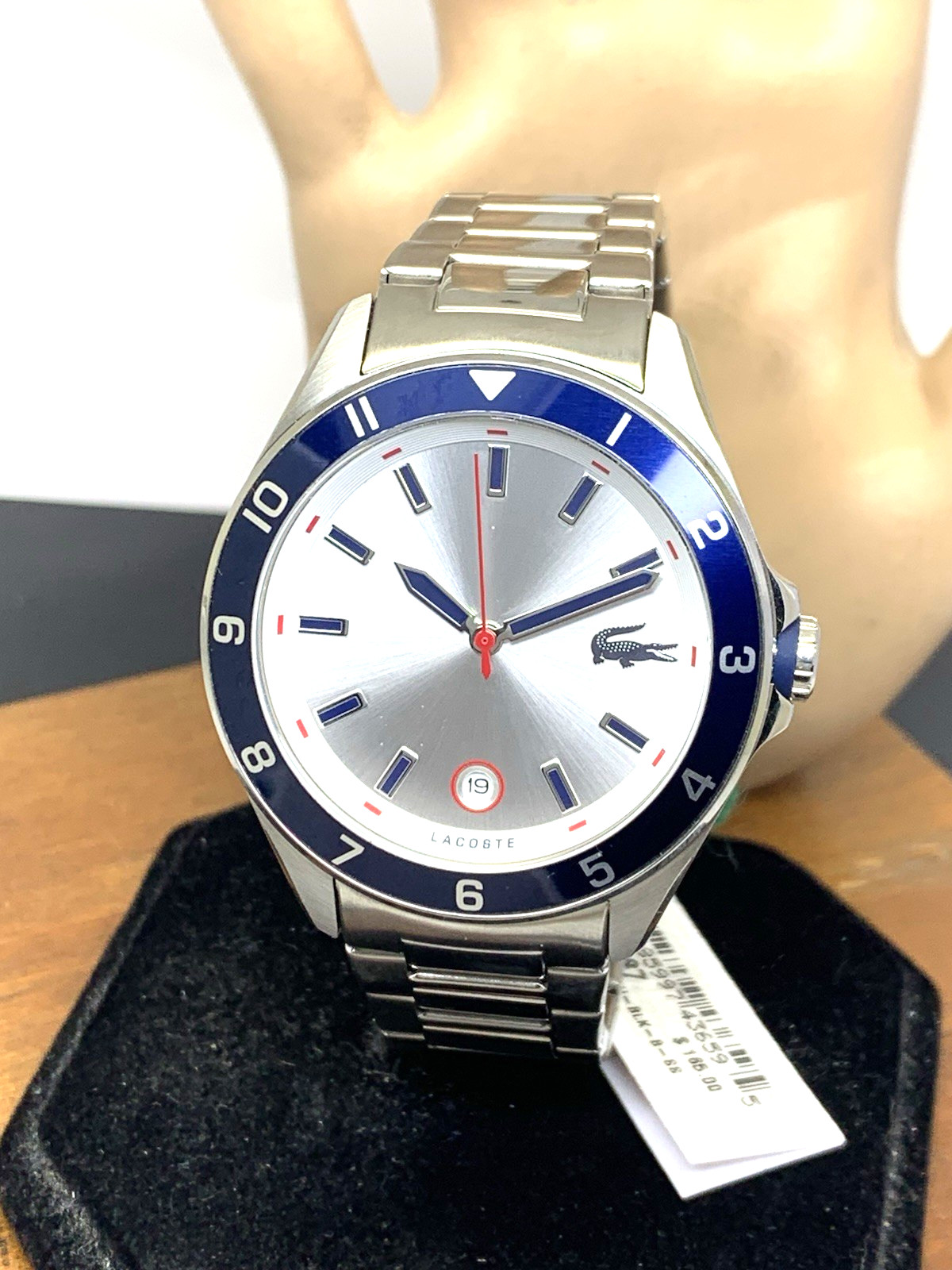 Lacoste Men’s Watch 2011187 Tiebreaker Quartz Silver Dial Stainless Steel 43mm