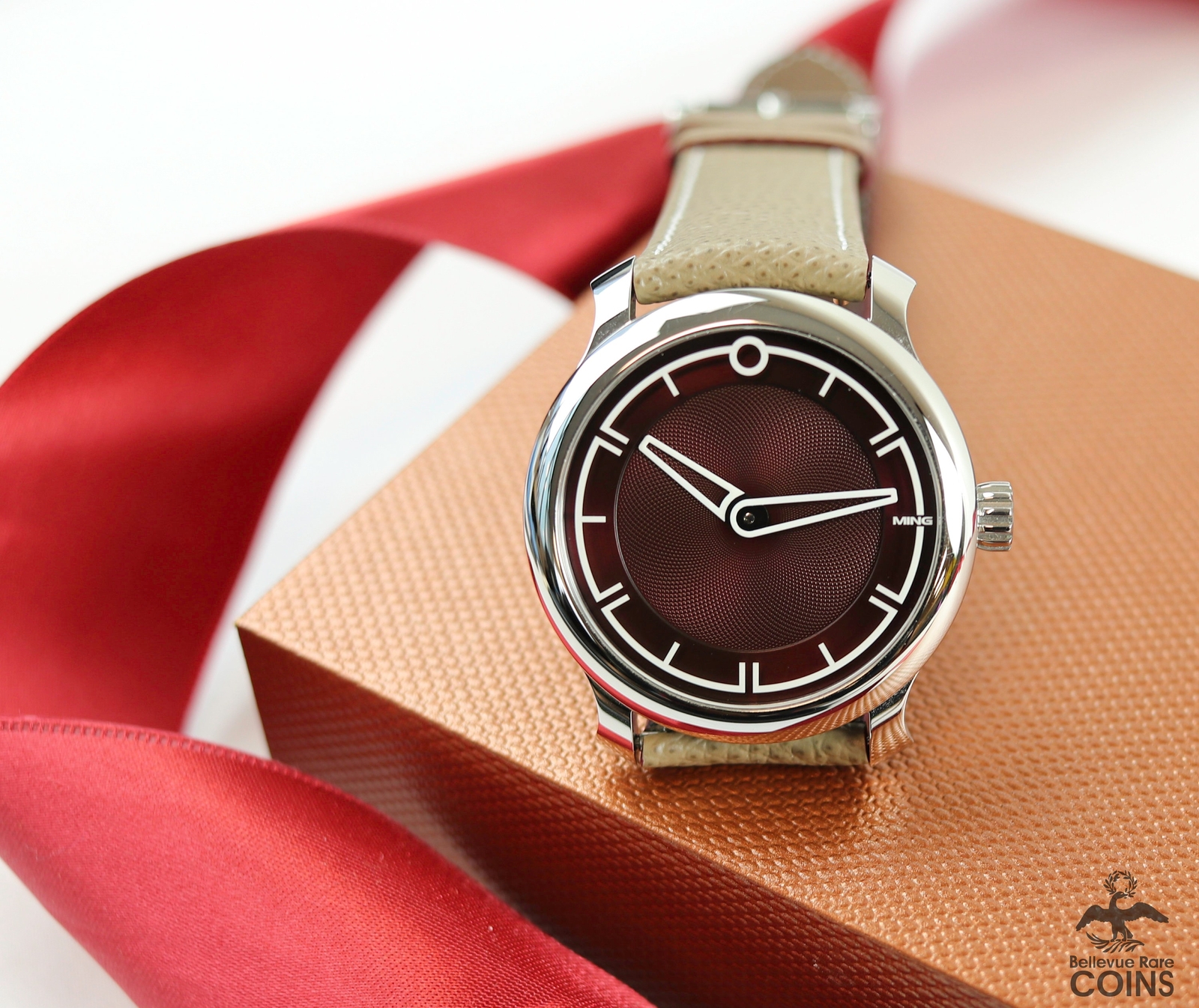 MING’s 17.09 Automatic Burgundy Dial Calibre 330 Handmade Strap Men’s Watch